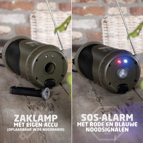 BREND BR-2245 Radio d'urgence avec lanterne et lampe de poche détachable - Radio FM/ DAB+ - Bluetooth - USB-C - Powerbank - Étanche - Fonction SOS