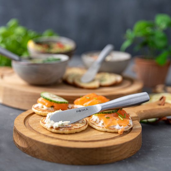 Boska Set de couteaux à tartiner Mini Copenhagen - Couteaux à fromage - 3 pièces - Acier inoxydable - Set de couteaux à fromage pour fromage frais