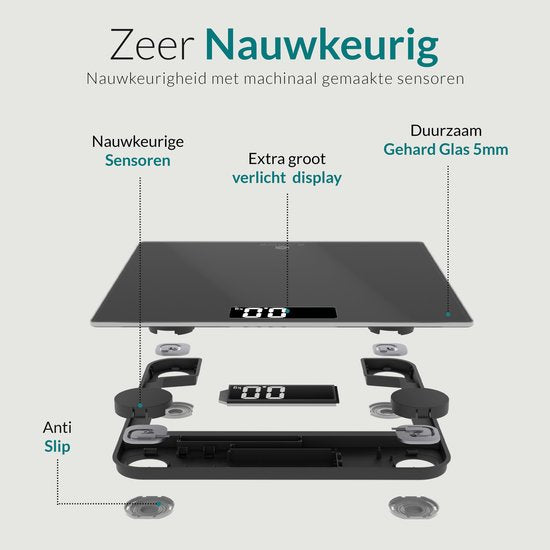 e.volve Personal Scale Digital - Black - Balance de précision - Balance numérique - Piles incluses - Balance de précision - Balances