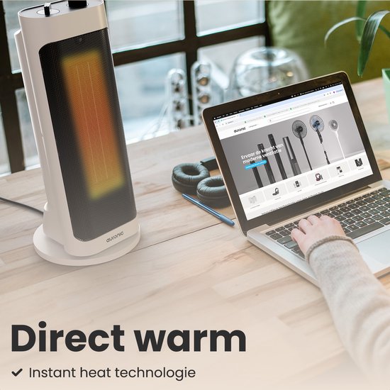 Auronic Fan Heater Pro - Chauffage céramique - Chauffage 2000W - Blanc