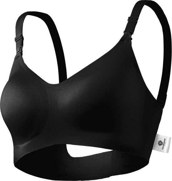 Vulpes Goods® BabyCare - Soutien-gorge d'allaitement sans armature - Soutien-gorge de maternité - Soutien-gorge d'allaitement sans couture - Soutien-gorge de nuit - bretelle réglable - tissu ultra doux - rembourrage amovible - devant avec rabat - pratique