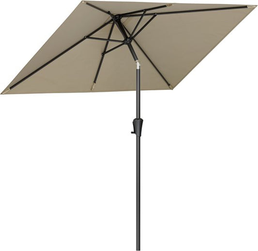 LifeGoods Parasol - Jardin - 210x140cm - 30° inclinable - Imperméable - UPF50+ - Taupe