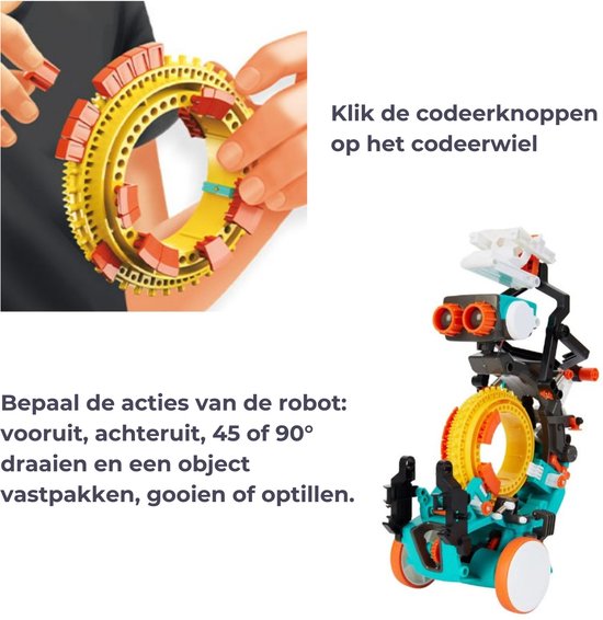 Robot de codage éducatif, kit de construction 5-en-1, robot, apprendre à programmer, jouets de construction STEM, apprendre les bases de la programmation, sans ordinateur ni application