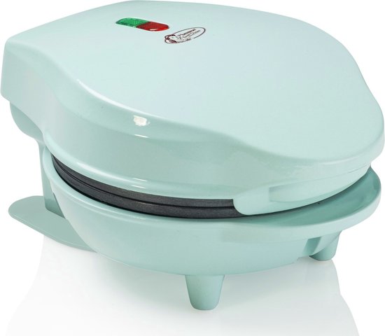 Bestron Gaufrier - AMW500M - 550W - Mini gaufre - Revêtement antiadhésif - Bleu - Garantie 5 ans