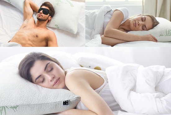 Oreiller mémoire de forme - H&C - Oreiller en mousse - Antibactérien - Antiacariens