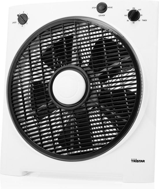 Ventilateur de caisson 3 vitesses - Minuterie 120 min - Large circulation d'air - Compact et élégant - Tristar VE-5858