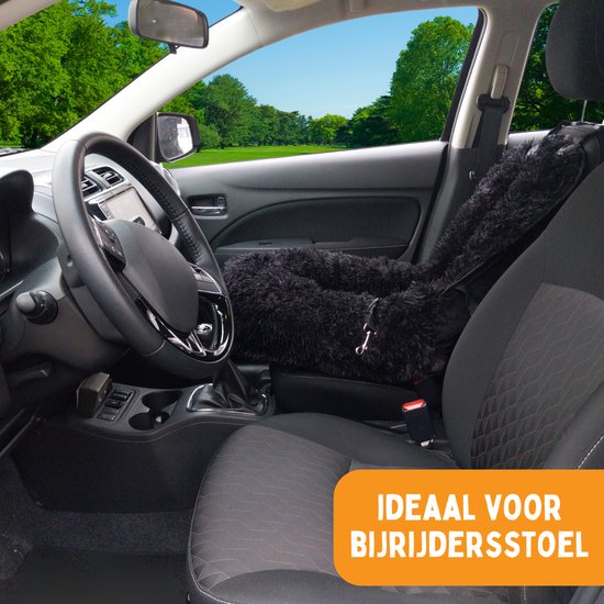 By Cee Cee Car Seat Dog Deluxe - Dog Basket Car With Safety Strap - Car Basket Dog - Dog Seat - Car Seat - Black - Passenger Seat