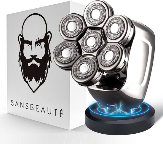 Rasoir Homme - Tondeuse - Tondeuse - Sansbeauté® Skull Sharp PRO - rasoir électrique visage et tête - rasage de tête - humide et sec - recharge sans fil - électrique
