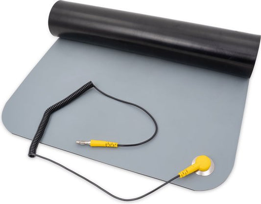 Velleman Tapis de soudure antistatique avec fil de mise à la terre, 1000 x 700 mm, gris