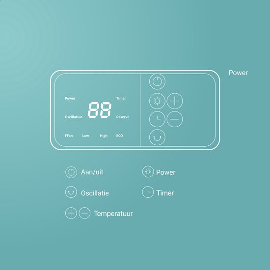 AirKing Chauffage électrique - 2000 Watts - Noir - Chauffage céramique avec télécommande et fonction minuterie