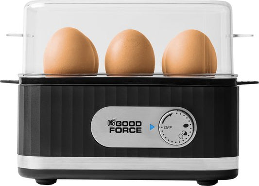 Cuit-oeufs électrique GoodForce - pour 1 à 6 oeufs - avec minuterie et alarme