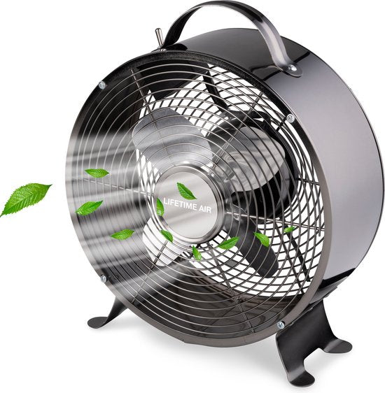 Lifetime Air Tafelventilator - 230V - Bureau Ventilator 20CM - 2 Snelheden - Zwart