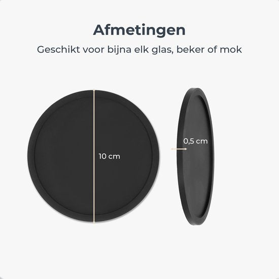 Castagnola Sous-verres en silicone - Sous-verres pour verres - Sous-verres design avec support - Set de sous-verres - Antidérapant - Lot de 12 - Noir