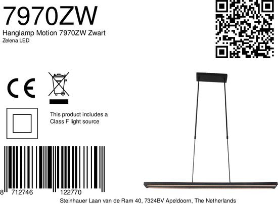 Lampe suspendue Steinhauer Zelena LED - Noir