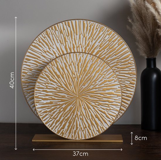 Nolt lampe à poser - lampe à poser chambre - E27 Lampe salon - Industriel - ⌀ 40cm - Or