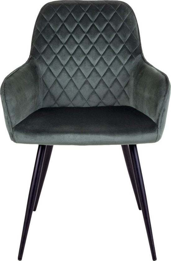 House Nordic Harbo Dining Chair Velvet Green - Lot de 2