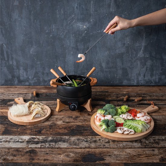 Set à fondue électrique Boska Party - 2.3L - Pour fondue au fromage, fondue au chocolat, fondue Hotpot et fondue au bouillon - Avec régulateur de température - noir