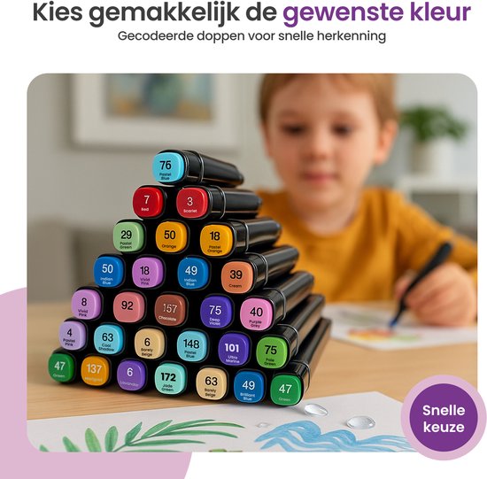 Gofun Twinmarkers 262 pcs - Adultes et enfants - Marqueurs - Marqueurs à alcool - Double pointe - Marqueurs