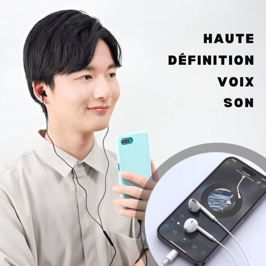 Écouteurs filaires Golden Sound - avec microphone - Connecteur USB-C - Noir