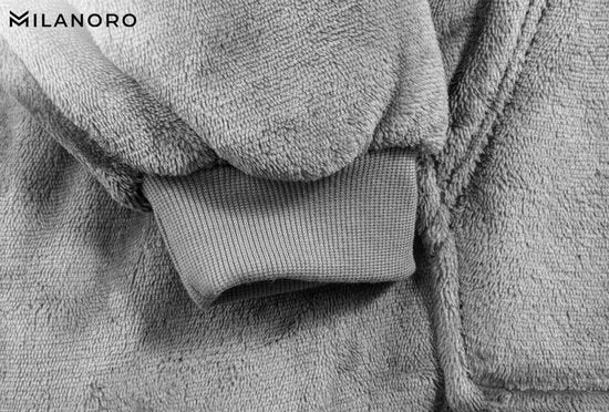 Milanoro - Couverture à capuche ultra-douce - Gris argenté