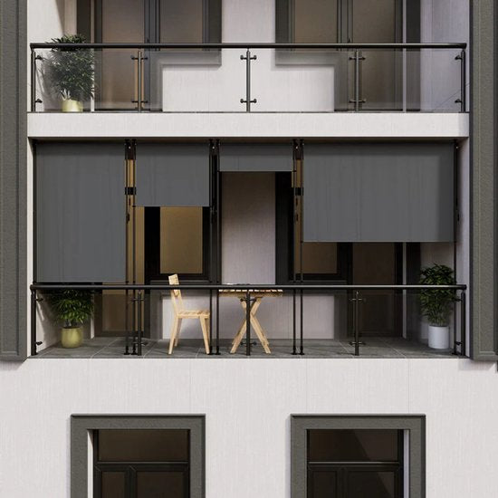 Parasol vertical Barbados Juskys - 100x310 cm - Gris