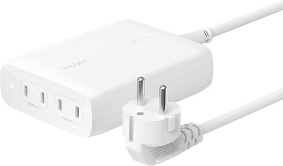 Belkin BoostCharge Pro 200W 4-port USB-C GaN Fast Charger with Power Delivery 3.1, Includes 1.5m Cable (Chargeur rapide USB-C GaN à 4 ports avec Power Delivery 3.1, câble de 1,5 m inclus)