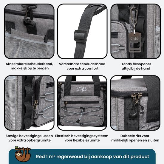 Cool Bag Large - 22 Litres - 5 Layer Insulated Picnic Bag for Adults - Lunch Bag - Grey - Sunflake