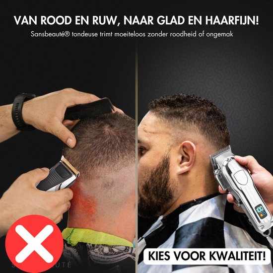 Tondeuse professionnelle sans fil - Tondeuse à cheveux pour hommes - Sansbeauté® - Cheveux Hair - Tondeuse à cheveux - Machine à cheveux pour coiffeurs - Tondeuse à cheveux - Tondeuse à barbe - Dispositif de coupe - Tondeuse à cheveux pour coiffeurs - Ton