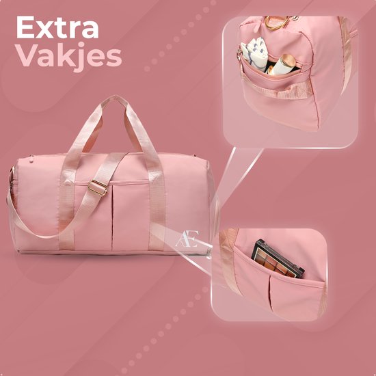 Aramae® - Sac de sport pour dames - Sac de sport pour dames - Petit sac de sport - Sac de week-end - Sac de voyage - Rose