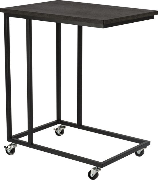 ERRO Table d'appoint sur roulettes - 50x35x60cm - pieds inclus pour utilisation sans roulettes - Noir