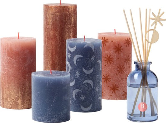 Bolsius - Set de bougies rustiques - Set de parfum - Secret Forest