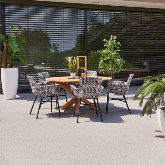 Chaise de jardin Hartman Athens - Osier Nouveau Rotin Blanc-Noir