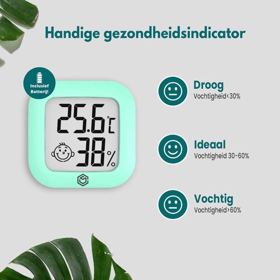 Ease Electronicz Hygromètre - Station météo - Humidimètre - Thermomètre pour l'intérieur - Pile et bande adhésive incluses
