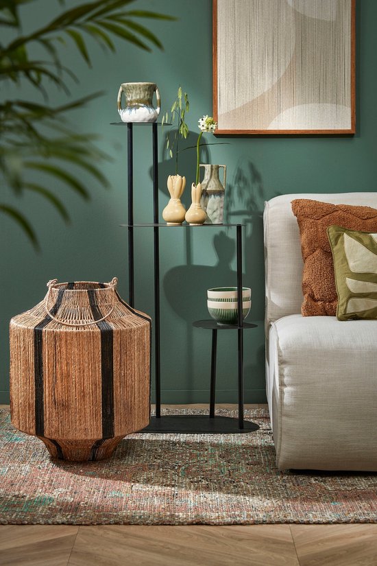 Mica Decorations Lanterne Liliano - H51 x Ø40 cm - Jute - Noir