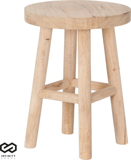 Infinity Goods Stool Bois - Teck - Table d'appoint - Tabouret - Table à plantes - Marchepied - Jusqu'à 150 kg - Marron