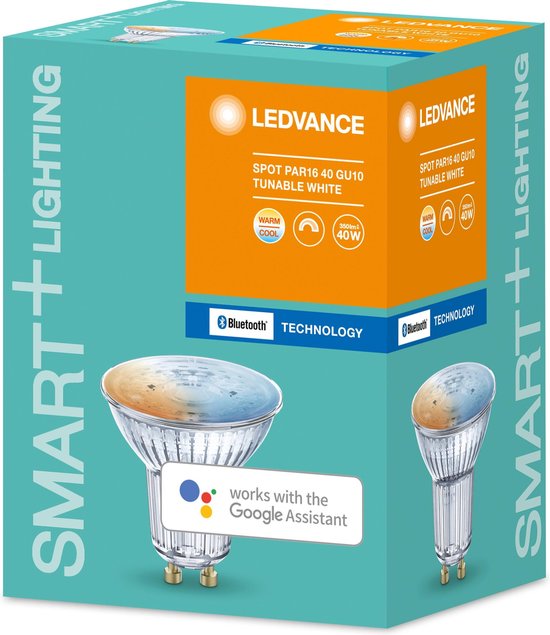 LEDVANCE Lampe à réflecteur LED - Socle : GU1- - blanc réglable - 27--...65-- K - 5 W - dépoli - SMART+ Spot GU1- blanc réglable