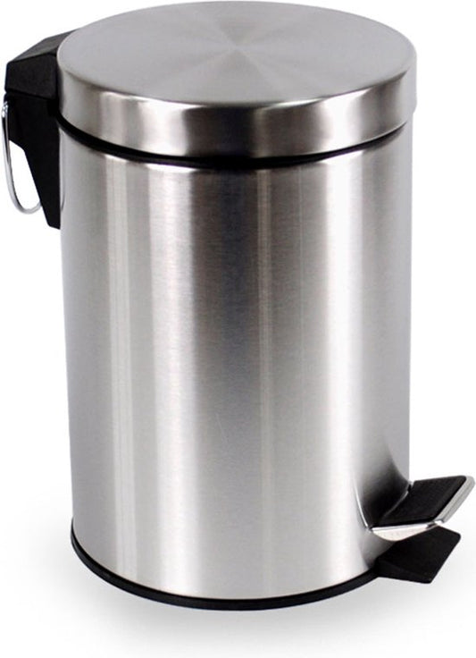 BRASQ Poubelle à pédale 3 litres - acier inoxydable - PB103 - Poubelle à pédale amovible - Poubelle - Corbeille à papier - Poubelle - Salle de bains ou toilettes