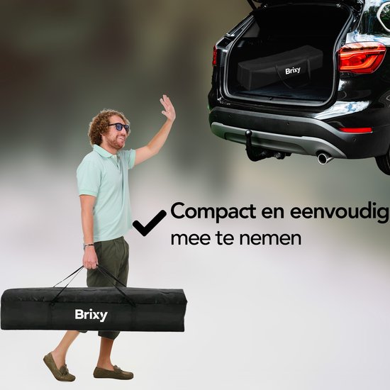 Brixy Party Tent - Pliable - Facile à monter - 3x3m - Imperméable - Pavillon - Sac de transport inclus - Crème