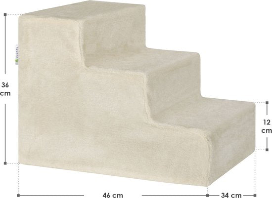 Escalier en bois pour animaux Timmy - Beige - 46 x 36 x 34 cm
