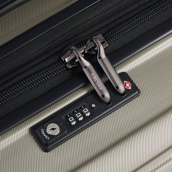 DELSEY PARIS Shadow 5.0 4DR Trolley extensible - 75 cm - 106L - Valise rigide - Serrure TSA - Ivoire/Crème