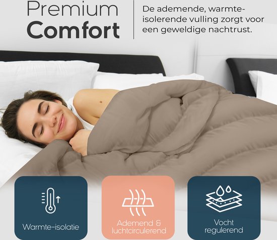 Sleeptime 2 in 1 Duvet - Couette sans housse avec taies d'oreiller - 200x200 - Taupe