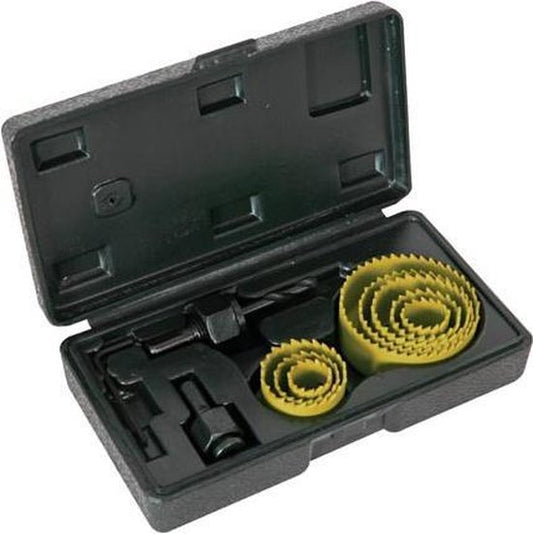 Jeu de scies cloches Toolland 11 pièces pour le bois, profondeur 25 mm, jaune-noir, y compris 8 tailles et accessoires