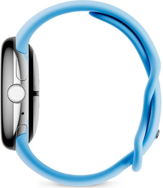 Google Pixel Watch 2 - Boîtier argenté - Bracelet bleu - GPS - 5ATM - Fonctions Fitbit - Batterie 24h - Ecran AMOLED