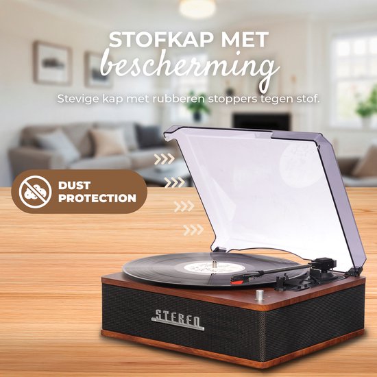Lecteur de disques Denver - Haut-parleurs intégrés - Rétro - Arrêt automatique - Bluetooth - VPB262