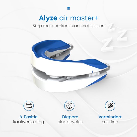 Attelle anti-ronflement - PRO+ - Boîte et livre inclus - Réglable - Pour une bonne nuit de sommeil - Mors de dents - Mors de dents - Transparent sans BPA - Alyze