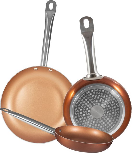 Bergner Set de poêles à frire Copper Plus 20, 24 et 28 cm