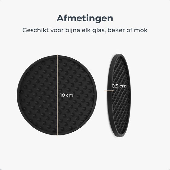 Castagnola Sous-verres en silicone - Sous-verres pour verres - Sous-verres design avec support - Set de sous-verres - Antidérapant - Lot de 14 - Noir