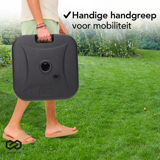 Infinity Goods Base de parasol - remplissable - 40KG - compacte et stable - support de parasol - plastique - anthracite