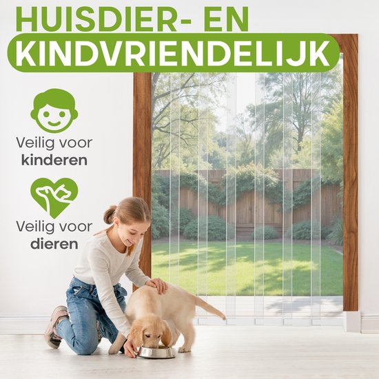 O'DADDY® Fly Curtain Slat Screen - 150x260 cm - Rideau de porte - Porte - Design ajustable - Fibre de verre - Moustiquaire de porte blanche