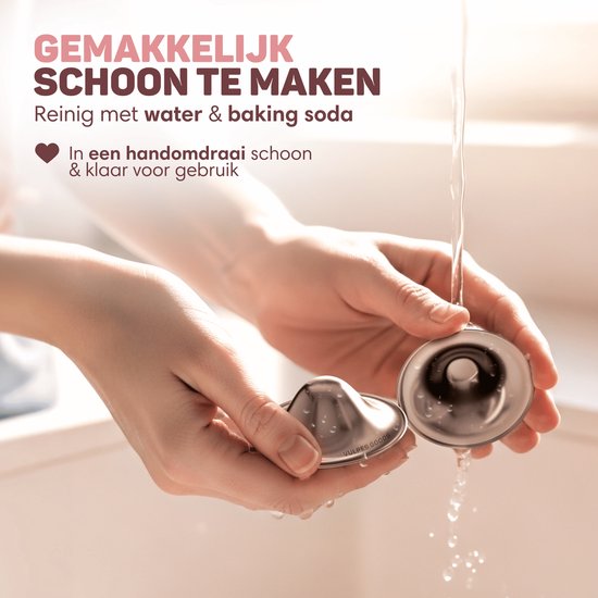 Vulpes Goods® Babycare Silver Nipple Caps - Bonnets d'allaitement - Argent pur 999 - Hypoallergénique et réutilisable - Protège-mamelons pour l'allaitement - Taille L - Etui de rangement inclus